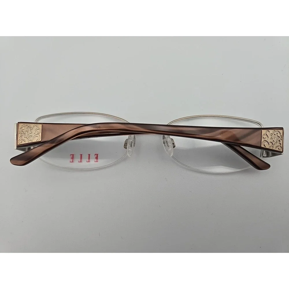 ELLE‎ EL18758 Color LB Womens Oval Half Rim Eyeglasses 51-18-130 (Frames Only)